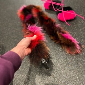 Colorful Fox Fur Scarf